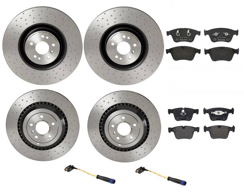 Mercedes Brakes Kit - Pads & Rotors Front and Rear (390mm/365mm) (Low-Met) 164421071264 - Brembo 2899184KIT